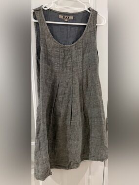 Flax Gray Linen A-Line Dress Skirt